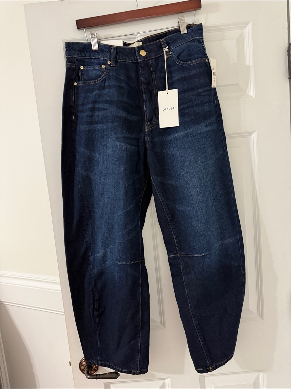DL1961 Indigo High-Rise Barrel Wide Leg Jeans